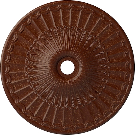 Ekena Millwork Galveston Medallion (Canopies up to 4 3/4"), 36 5/8"OD x 3 5/8"ID x 2 3/8"P, Burnished Mahogany CM36GLBMC